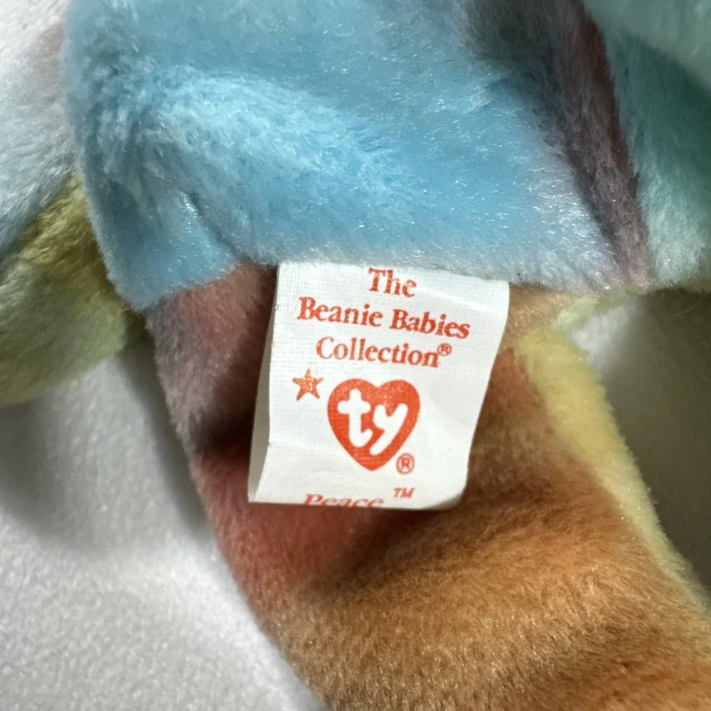 Ty‎ Beanie Baby Peace Bear Plush Stuffed Animal Toy Tie Dye 1996